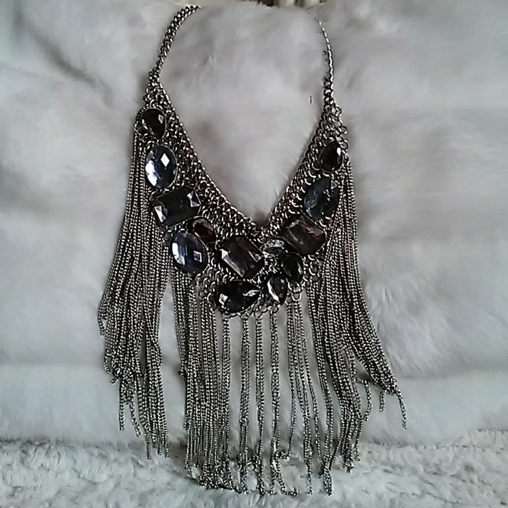 Multi Strand Chain Statement Necklace - image 4